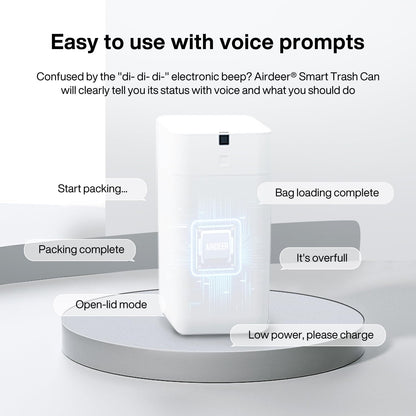 Automatic Trash Can, 3 Gallon Self Sealing and Self-Changing Smart Trash Can, Motion Sensor, Touchless Garbage Can with Lid for Kitchen Bathroom Bedroom Office, 6 Refill Rings(C3, White)